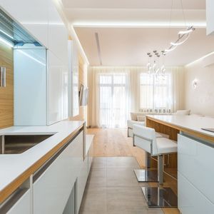 Bespoke Kitchen Units Painted Lacquer Doors White and Wood Fitted Kitchen Cupboards Custom Sizes <b>Flat</b> <b>Packed</b> from Turkey - Product Image 1