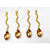 Couverts en laiton fait à la main cuillère à café pour la maison et l'hôtel conception de poisson taille personnalisée petite cuillère faite à la main pour la cuisine et le dessus de table