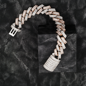 กำไลข้อมือเพชรมอยส์ซาไนท์12มม. ฝังทอง18K 925สเตอลิงซิลเวอร์คิวบา - Product Image 2