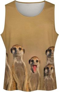 Meerkats Camiseta sin mangas para hombre, camisetas sin mangas para entrenamiento, camisetas deportivas para gimnasio, chaleco - Product Image 3