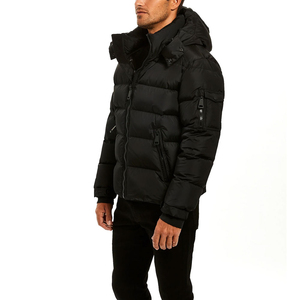 Veste matelassée pour homme, vente en gros, best-seller, couleur et taille personnalisées, prix raisonnable, manches régulières, capuche, écologique, hiver, devant - Product Image 5