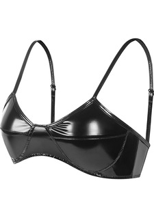 Soutien-gorge en cuir verni PVC de haute qualité, style Europe-Amérique, sexy, pour femmes, taille personnalisable, sans odeur, confortable avec coussinets de poitrine - Product Image 4