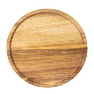 Plateau de service rond en bois de la meilleure qualité, idéal pour un accessoire élégant de maison et de cuisine - Product Image 1