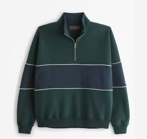 เสื้อสเวตเตอร์ผ้าจั๊มเปอร์แบบสวมศีรษะสำหรับผู้ชายผ้าคอตตอนพิมพ์ลายนูน1/4ควอเตอร์ไซส์ใหญ่พิเศษ100% งาน OEM ตามสั่งแบบ3D - Product Image 6