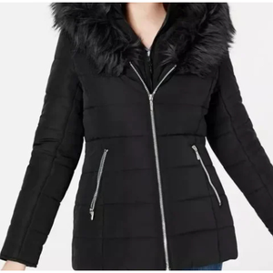 Maralyn & Me Cappotto Imbottito da Donna con Cappuccio e Bordo in Pelliccia Sintetica Antivento Nero Taglia Piccola per l'Inverno - Product Image 2