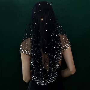 Peigne à cheveux Bridella M132 noir avec strass et maille, ajustement confortable pour les occasions de mariage et de fête - Product Image 3