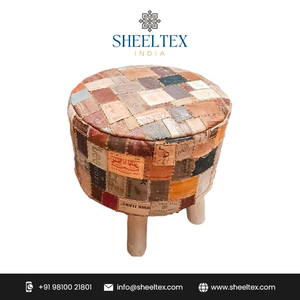 Indian Manufacture <b>Home</b> Stylish Furniture Round Poufs Modern Indoor <b>Home</b> Luxury Poufs - Product Image 2