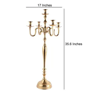 Alto acabado, producto al por mayor, nuevo diseño, soporte de vela de Metal, artículos de mesa largos, luz de vela, vajilla, soporte de vela - Product Image 3