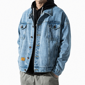 Chaqueta vaquera personalizada para hombre, chaqueta vaquera rasgada con bordado estampado - Product Image 3