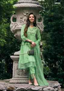 Increíble color Nuevo diseño Pure Organza Designer Handwork Kurti Pant con Dupatta Indian Export Quality - Product Image 4