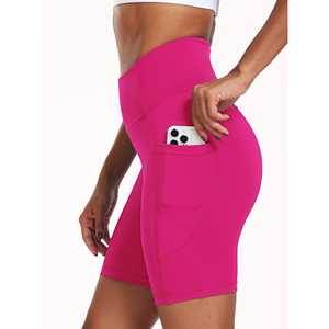 Pantalones cortos de gimnasio para mujer, cintura alta, informales, ajustados, poliéster, Spandex, pantalones cortos de Yoga, entrenamiento sólido, Fitness, pantalones cortos deportivos personalizados para mujer - Product Image 3
