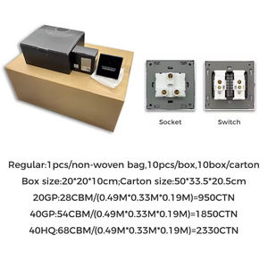 Interrupteur mural rétro en acier inoxydable brossé TEP série A9, 2 gangs, 16A, avec panneau tactile, fonction double interrupteur - Product Image 3