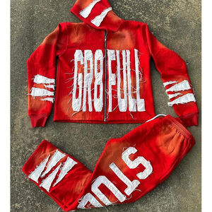 ชุดวอร์มขาบาน2ชิ้นสำหรับทุกเพศของฤดูหนาวพิมพ์ลายพัฟแบบกำหนดเองผ้าฝ้าย100% ระบายอากาศแบบใส่ได้ทั้งสองด้านมาใหม่2024 - Product Image 4