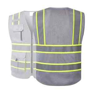 Veste de sécurité haute visibilité avec multi-poches Gilet de travail de sécurité réfléchissant coloré Logo personnalisable en polyester - Product Image 2