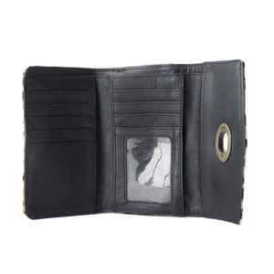 Cartera de Piel de Vaca de Lujo con Estampado de Leopardo, Hecha a Mano, de Cuero Genuino, Diseño Occidental, Estilo Boho, Tarjetero con Cierre de Botón - Product Image 4