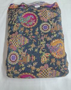 Top Rated Pure Crepe <b>Peacock</b> Embroidered Breathable Eco-Friendly Fabric Position Print Natural Textile Home Textile Designer - Product Image 3