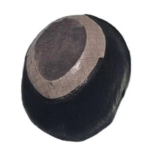 Toupet en cheveux humains Remy indiens de style Yaki Taz Hair BD, trame unique pour système capillaire pour hommes en dentelle - Product Image 1