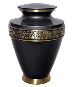 Urna esmaltada negra elegante, cenizas de cremación de madera de Metal de alta calidad, recuerdo digno conmemorativo en honor a los seres queridos adultos - Product Image 4