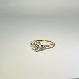 Premium 14k or rose coeur design bague de fiançailles diamant naturel semi-canal réglage rond brillant accents style classique - Product Image 4