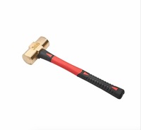 Marteau à tête sphérique en laiton de 2 kg avec manche en fibre de verre, marteau anti-étincelles robuste pour le travail des métaux industriel, fabriqué en Inde