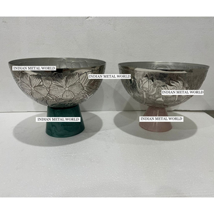 Décoration de table de mariage écologique Bonbons au chocolat Bol de service Meilleure qualité Bol en métal poli argenté Bol de service de bonbons - Product Image 1