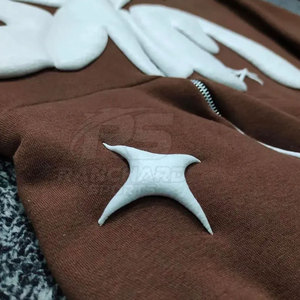 Ventes en gros de sweats à capuche personnalisés pour hommes, impression en relief, haute qualité, 100% coton, couleur unie, vêtements décontractés d'hiver - Product Image 3