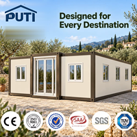 Maison modulaire de plage extensible de 20 pieds ou 40 pieds, 1 à 3 chambres, en conteneur, pour l'hébergement de vacances en station balnéaire