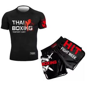 Nouveau Style professionnel personnalisé boxe uniforme de haute qualité MMA Kickboxing vêtements porter ensemble Muay Thai court et chemise vêtements de combat - Product Image 1