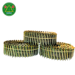 Clavos de bobina intercalados de alambre de acero industrial de 1-1/4 "X 0.083, vástago liso Chapado en cromato amarillo de zinc, cabeza a cuadros, Can Tho Vietnam - Product Image 2