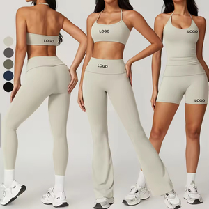 Ensemble de yoga 5 pièces pour femmes, leggings de sport respirants à taille haute avec soutien-gorge de sport pour la remise en forme, la course à pied et l'entraînement - Product Image 2