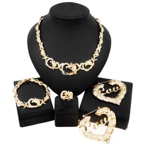 Zhuerrui يونيكورن Xoxo مجوهرات مجموعات أنا أحبك عناق و قبلة الحصان كبيرة الأقراط قلادة مجموعة الأفريقية مجوهرات مخصصة حسب الطلب مجموعة X0144 - Product Image 1