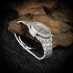 Montre de luxe en diamant Moissanite entièrement glacée de haute qualité et clarté diamant mécanique du fournisseur indien pour unisexe - Product Image 4