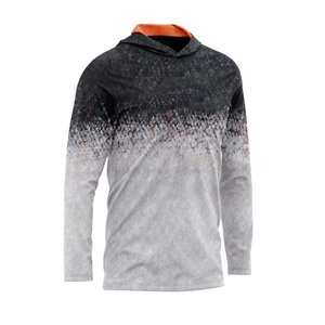 Camisa de Pesca con Capucha de Manga Larga para Hombre, Estampado Degradado, Secado Rápido, Protección Solar UPF 50, Ropa para Actividades al Aire Libre - Product Image 1