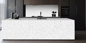 Carreaux de sol polis en granit blanc naturel de galaxie de luxe sur mesure pour salle de bains et salon Forme de comptoir en pierre - Product Image 4