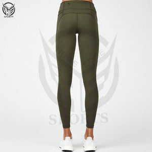 Pantalones de gimnasio de cintura alta a buen precio con bolsillos personalizados, leggings de entrenamiento elásticos en 4 direcciones, leggings de yoga para mujer. - Product Image 3