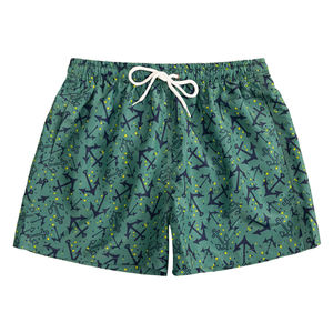 Shorts de bain pour hommes, été, plage, taille élastique, respirant, séchage rapide, imprimé uni, décontracté, coton, haute qualité, vente en gros - Product Image 4