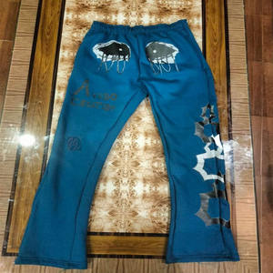 Ensemble de sweat-shirts en coton lourd pour hommes, sweat-shirt ample et court, logo imprimé à l'écran, coupe régulière, pantalon évasé, ensemble de survêtement deux pièces - Product Image 3