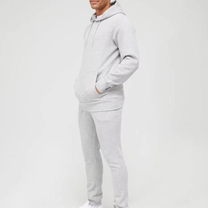 Custom Casual Solid Embroidery Winter Breathable Tracksuits for Men Regular <b>Fit</b> 100% Cotton High Quality Stand Collar Front Logo - Product Image 3