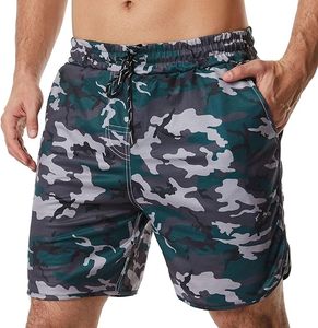 กางเกงว่ายน้ำขาสั้นออกกำลังกายผ้าโพลีเอสเตอร์สำหรับผู้ชายกางเกงขาสั้นออกกำลังกายผ้าโพลีเอสเตอร์พิมพ์ลายแบบลำลองไซส์ใหญ่พิเศษ - Product Image 4