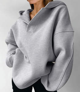 Sweats à capuche d'hiver et sweats à capuche anti-rides pour femmes polaire à manches longues pull surdimensionné mode - Product Image 4