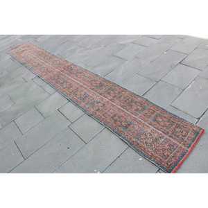 1.7x12.1 ft Rug, <b>Runner</b> Vintage Rug, <b>Red</b> Floral Rug - Product Image 2