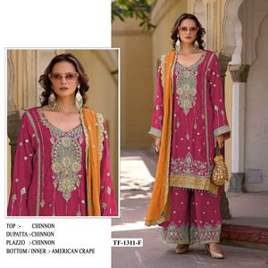 Trabajo de bordado de Material de Georgette de estilo pakistaní indio Salwar Kameez con gasa con trabajo de bordado pesado Naznin Dupatta - Product Image 3