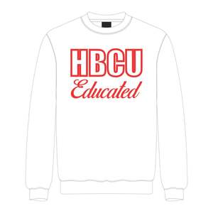 HBCU Delta Éduqué Chenille Sweat Blanc & Rouge Lettres Brodées Coton Mélange Divin Neuf Grec Vie Sororité Vêtements - Product Image 2
