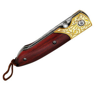 Couteau de poche à lame en acier damassé fait à la main avec manche en bois personnalisable prix de gros OEM - Product Image 6