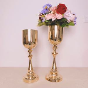 ของตกแต่งกลางโต๊ะทรงสูงทำจากโลหะ ดีไซน์ทรงถ้วยขัดเงา สำหรับงานแต่งงาน งานเลี้ยง งานอีเว้นท์ โรงแรม ตกแต่งภายใน - Product Image 5