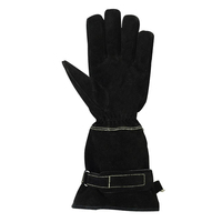 Gants de pompier en cuir de vachette noir, imperméables, respirants, résistants à la chaleur, épaisseur 12 oz, sans silicone, antidérapants