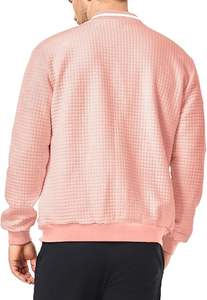 Blouson aviateur rose d'hiver léger pour hommes, vente en gros décontracté avec poches latérales confortables réglables, poignets élastiques à fermeture éclair sur le devant - Product Image 4