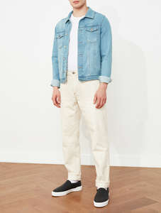 Veste en jean pour homme de style nouveau, style streetwear, toile avec doublure en fourrure, col montant, bon design pour la saison automne-hiver - Product Image 4