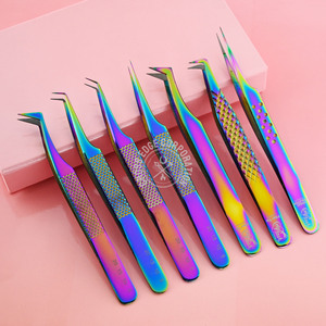 Meilleure vente pince à épiler pour extension de cils volume antidérapant 90 pince à épiler pointe pointue durable testée à la main emballage avec logo - Product Image 1