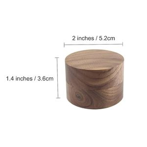 Boîte à bagues recyclable en papier Boîte de rangement de bijoux exquis Haut de gamme en noyer noir Bague en bois massif Boucles d'oreilles Boîte à bijoux en bois de luxe - Product Image 3